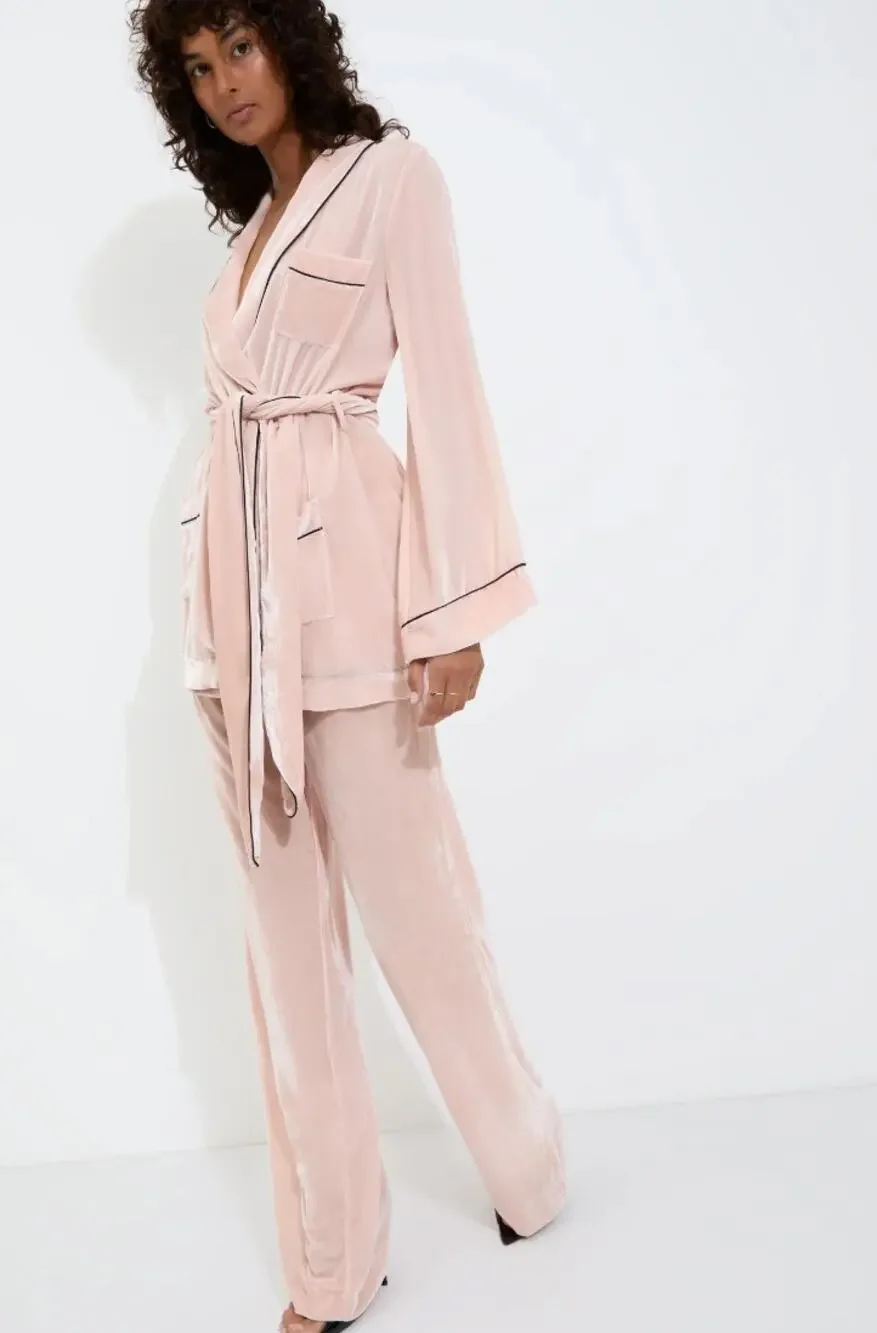 Jacques dusty rose Silk Velvet Pajama Pants